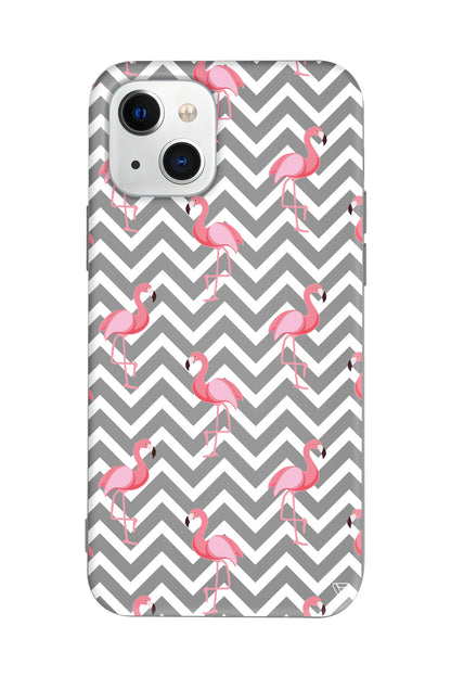 Desen ve Flamingo Lansman Model İçi Kadife Silikon Telefon Kılıfı