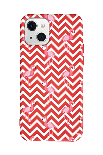 Desen ve Flamingo Lansman Model İçi Kadife Silikon Telefon Kılıfı – Plus Serisine Özel