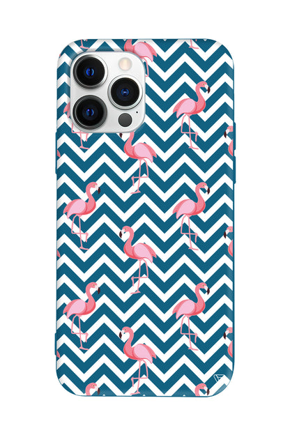 Desen ve Flamingo Lansman Model İçi Kadife Silikon Telefon Kılıfı