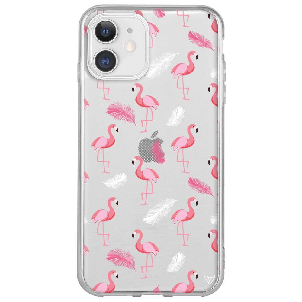 Tüy ve Flamingo Lansman Model İçi Kadife Silikon Telefon Kılıfı