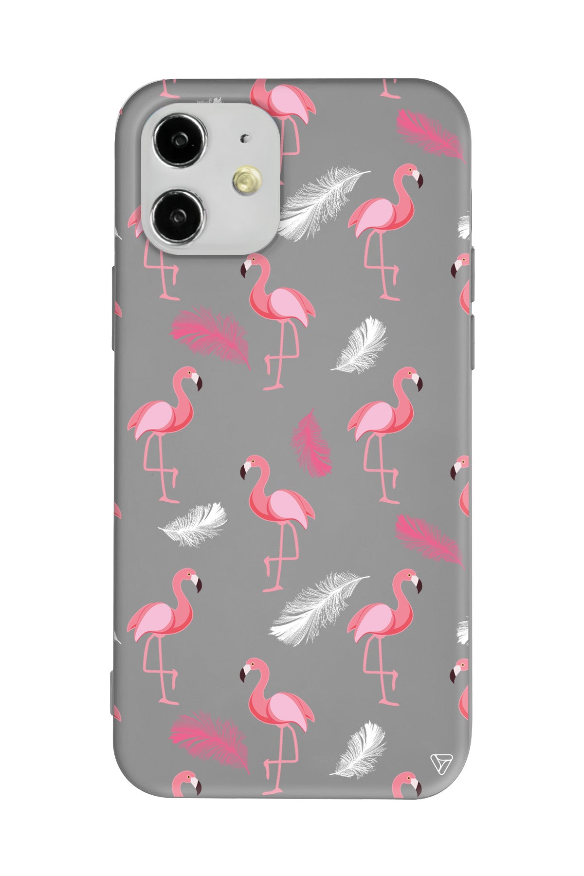 Tüy ve Flamingo Lansman Model İçi Kadife Silikon Telefon Kılıfı