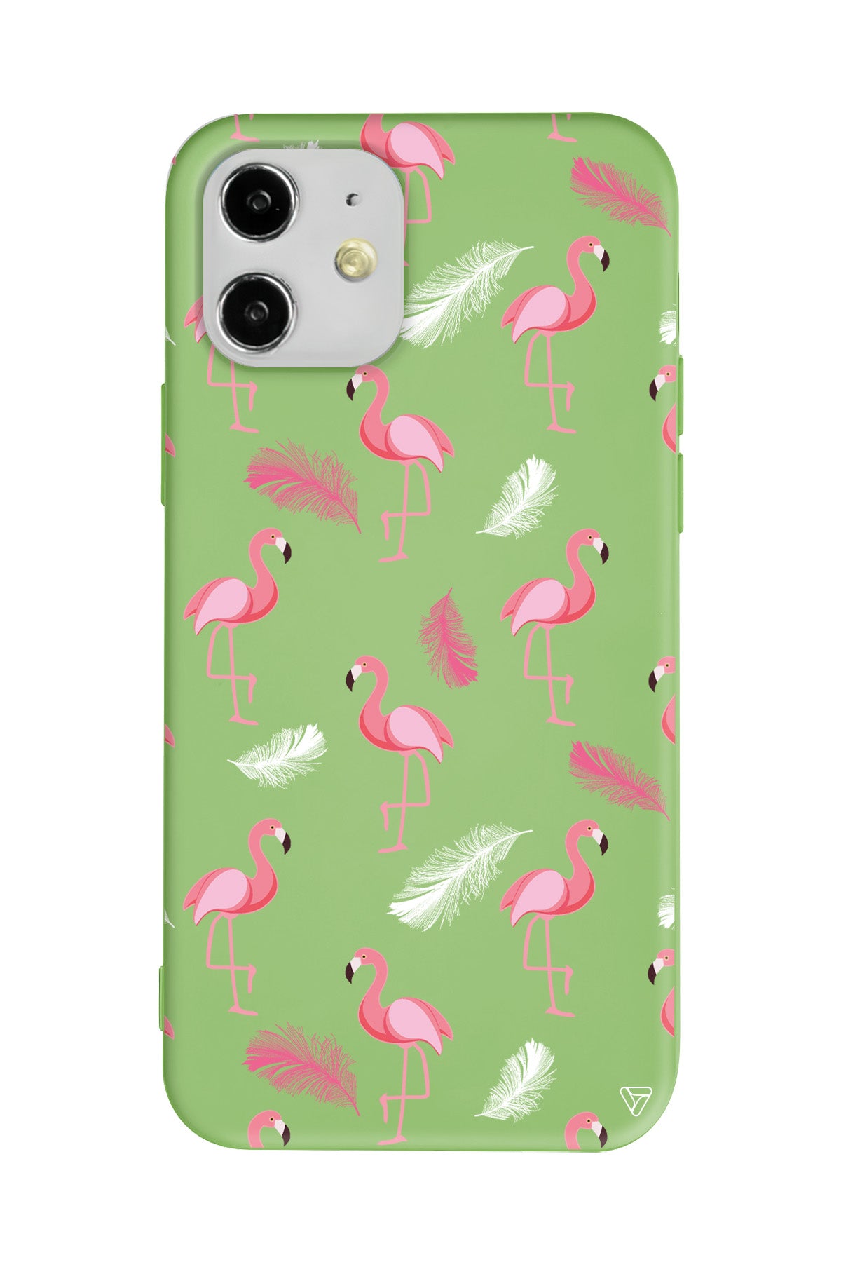 Tüy ve Flamingo Lansman Model İçi Kadife Silikon Telefon Kılıfı