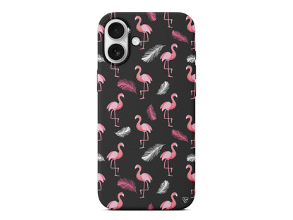 Tüy ve Flamingo Lansman Model İçi Kadife Silikon Telefon Kılıfı