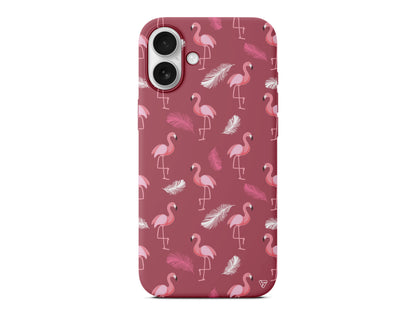 Tüy ve Flamingo Lansman Model İçi Kadife Silikon Telefon Kılıfı