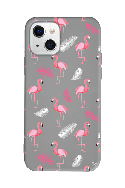 Tüy ve Flamingo Lansman Model İçi Kadife Silikon Telefon Kılıfı – Plus Serisine Özel