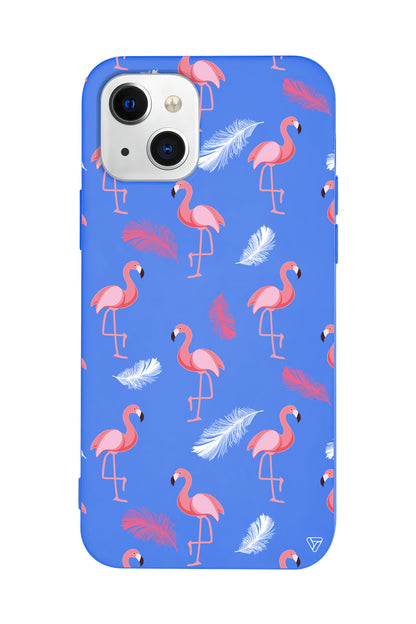 Tüy ve Flamingo Lansman Model İçi Kadife Silikon Telefon Kılıfı