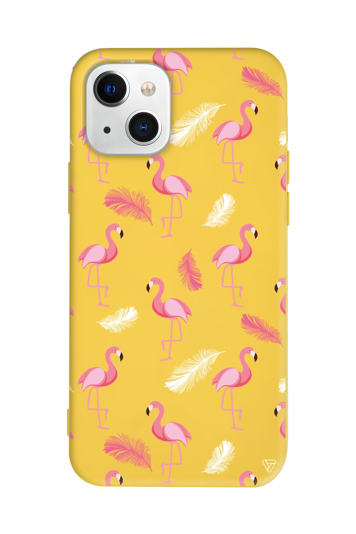 Tüy ve Flamingo Lansman Model İçi Kadife Silikon Telefon Kılıfı