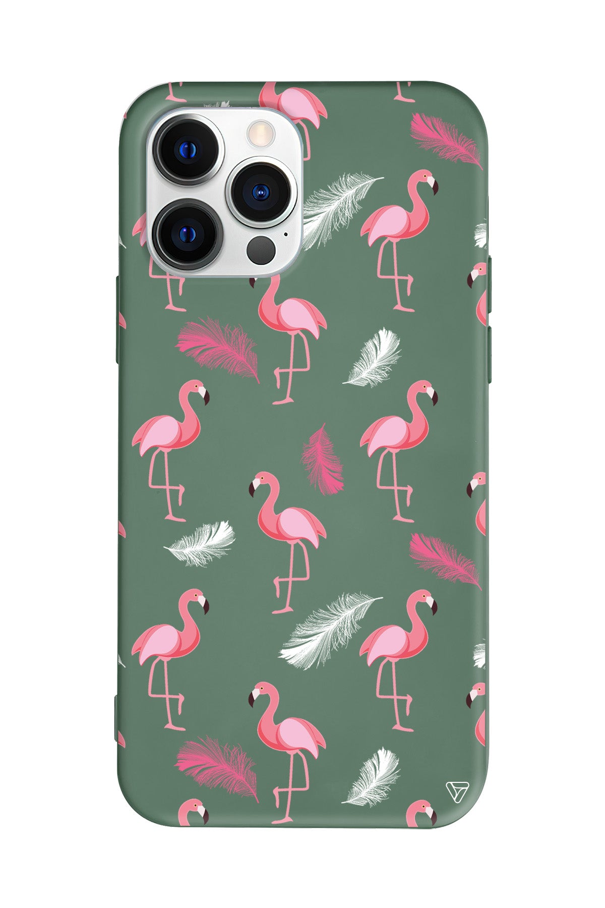 Tüy ve Flamingo Lansman Model İçi Kadife Silikon Telefon Kılıfı