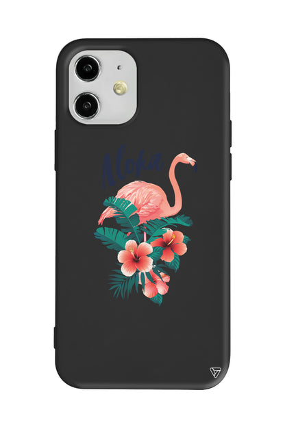 Aloha Flamingo Lansman Model İçi Kadife Silikon Telefon Kılıfı