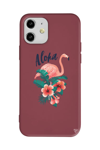 Aloha Flamingo Lansman Model İçi Kadife Silikon Telefon Kılıfı