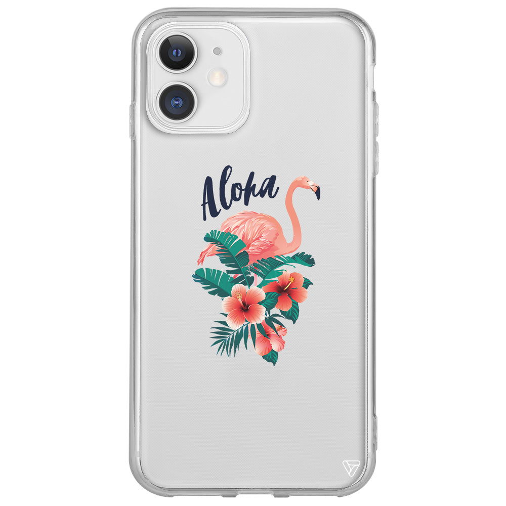 Aloha Flamingo Lansman Model İçi Kadife Silikon Telefon Kılıfı