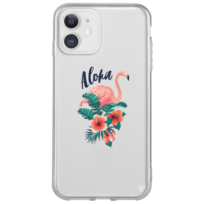 Aloha Flamingo Lansman Model İçi Kadife Silikon Telefon Kılıfı