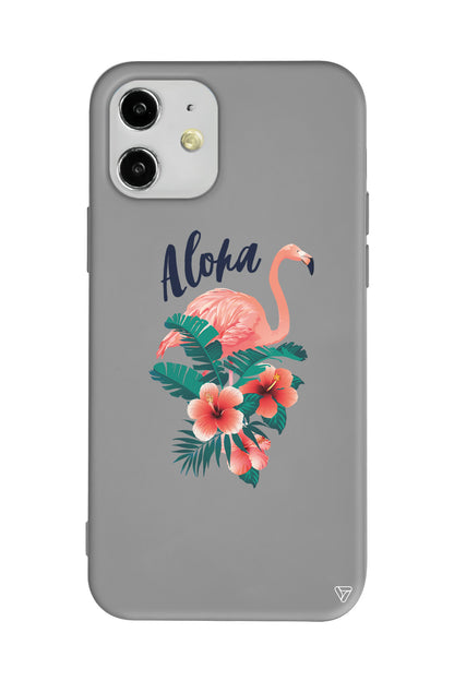 Aloha Flamingo Lansman Model İçi Kadife Silikon Telefon Kılıfı