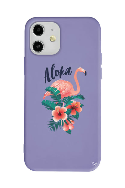 Aloha Flamingo Lansman Model İçi Kadife Silikon Telefon Kılıfı