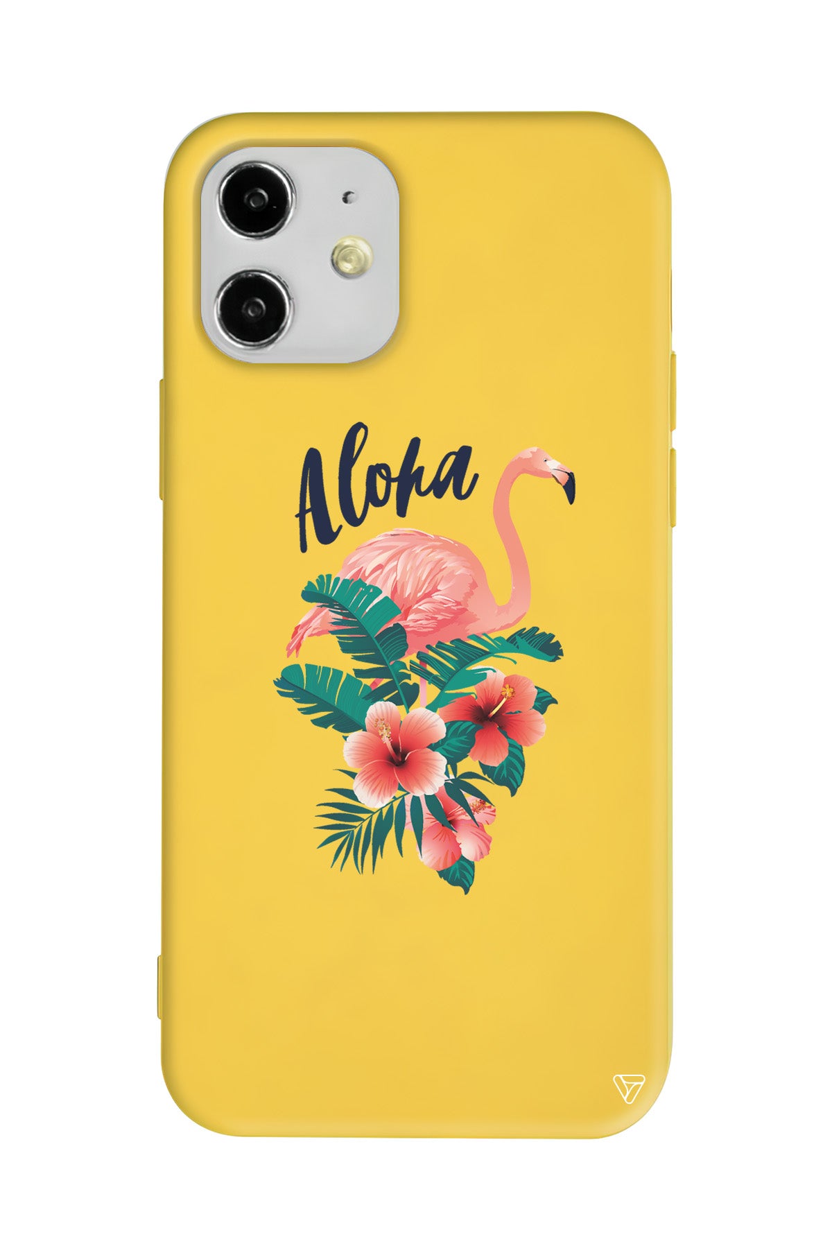 Aloha Flamingo Lansman Model İçi Kadife Silikon Telefon Kılıfı