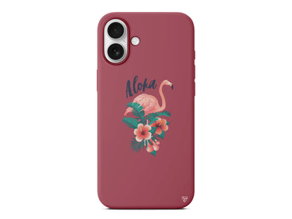 Aloha Flamingo Lansman Model İçi Kadife Silikon Telefon Kılıfı – Plus Serisine Özel