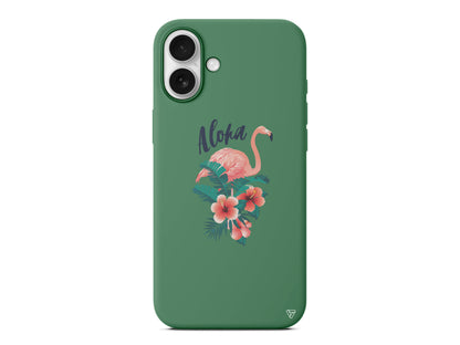 Aloha Flamingo Lansman Model İçi Kadife Silikon Telefon Kılıfı – Plus Serisine Özel