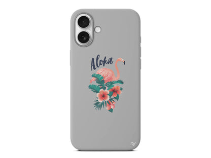 Aloha Flamingo Lansman Model İçi Kadife Silikon Telefon Kılıfı – Plus Serisine Özel