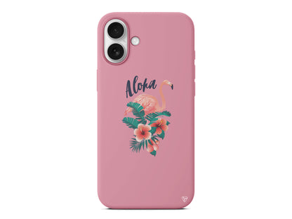 Aloha Flamingo Lansman Model İçi Kadife Silikon Telefon Kılıfı – Plus Serisine Özel
