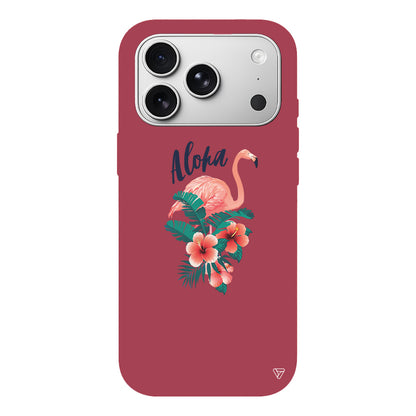 Aloha Flamingo Lansman Model İçi Kadife Silikon Telefon Kılıfı