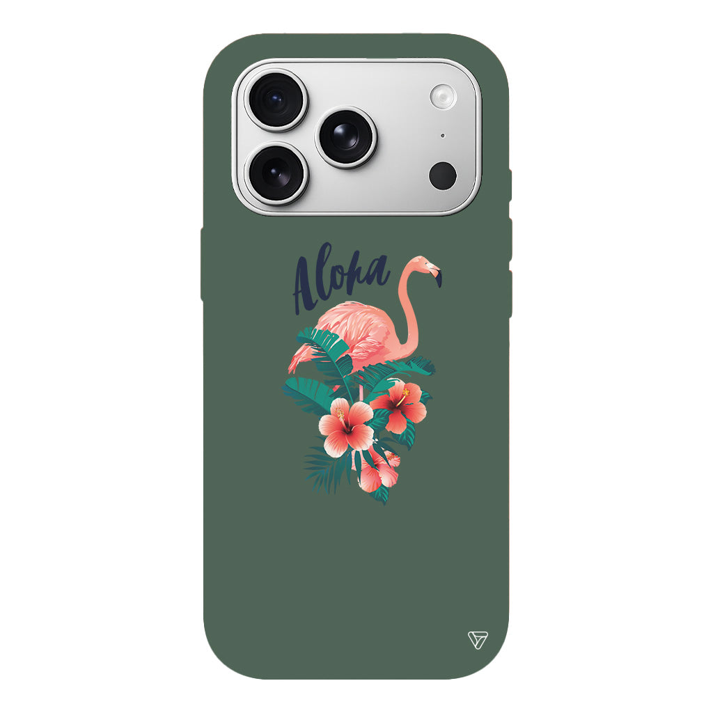 Aloha Flamingo Lansman Model İçi Kadife Silikon Telefon Kılıfı