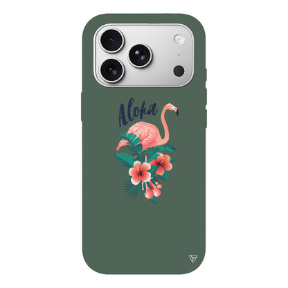 Aloha Flamingo Lansman Model İçi Kadife Silikon Telefon Kılıfı