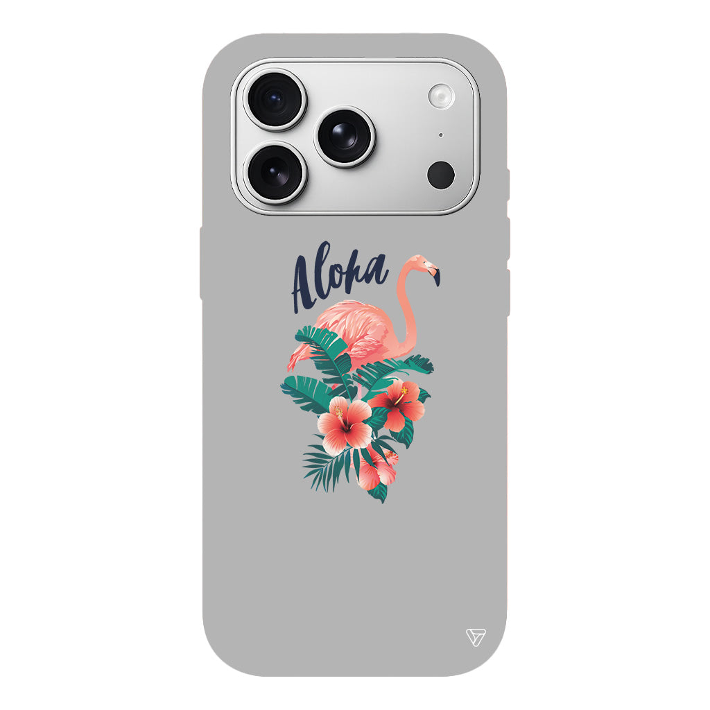 Aloha Flamingo Lansman Model İçi Kadife Silikon Telefon Kılıfı