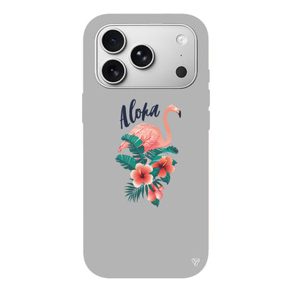 Aloha Flamingo Lansman Model İçi Kadife Silikon Telefon Kılıfı