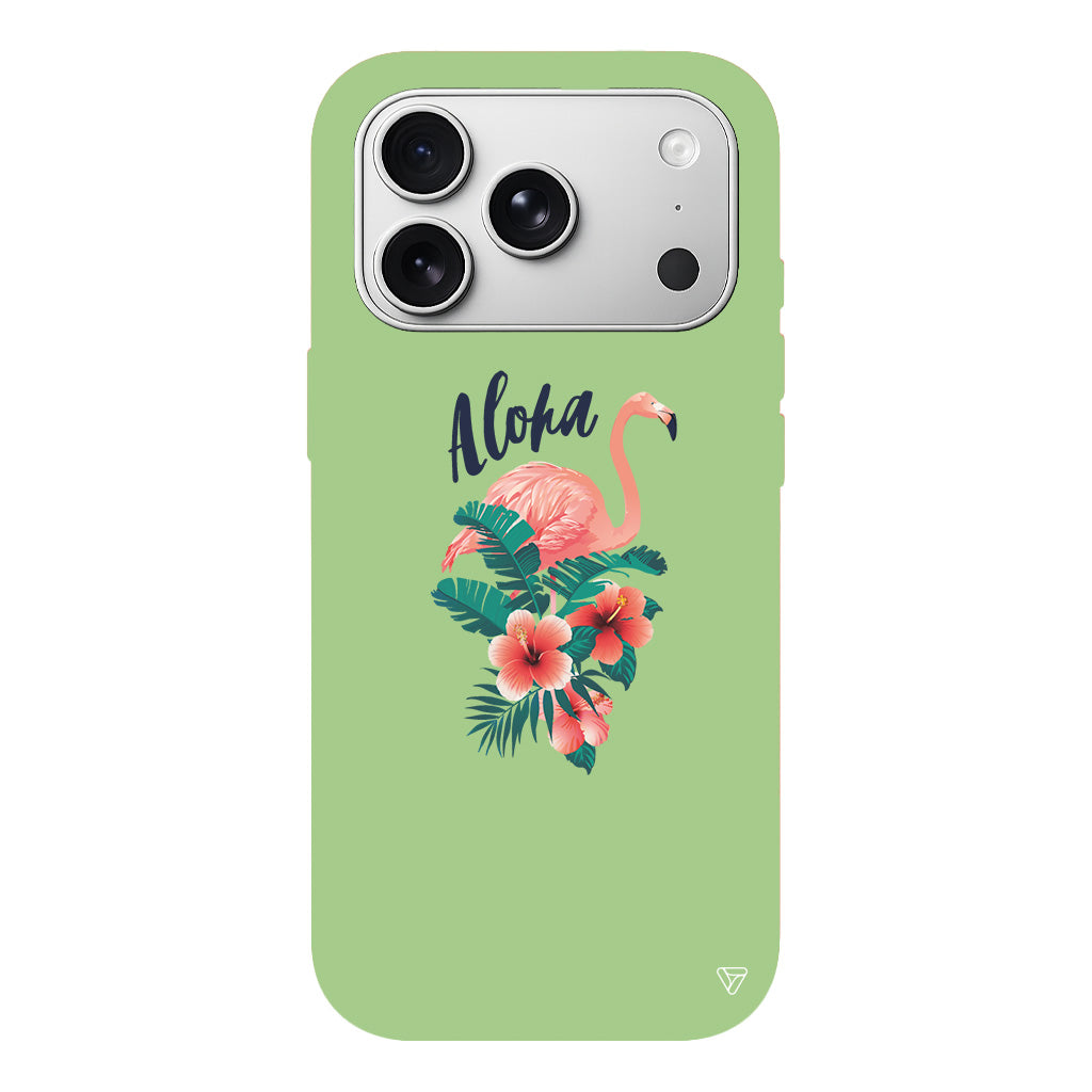 Aloha Flamingo Lansman Model İçi Kadife Silikon Telefon Kılıfı