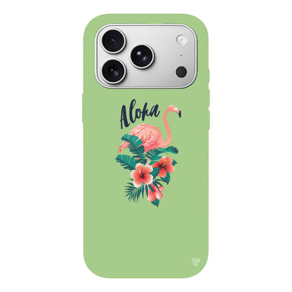 Aloha Flamingo Lansman Model İçi Kadife Silikon Telefon Kılıfı