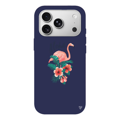 Aloha Flamingo Lansman Model İçi Kadife Silikon Telefon Kılıfı