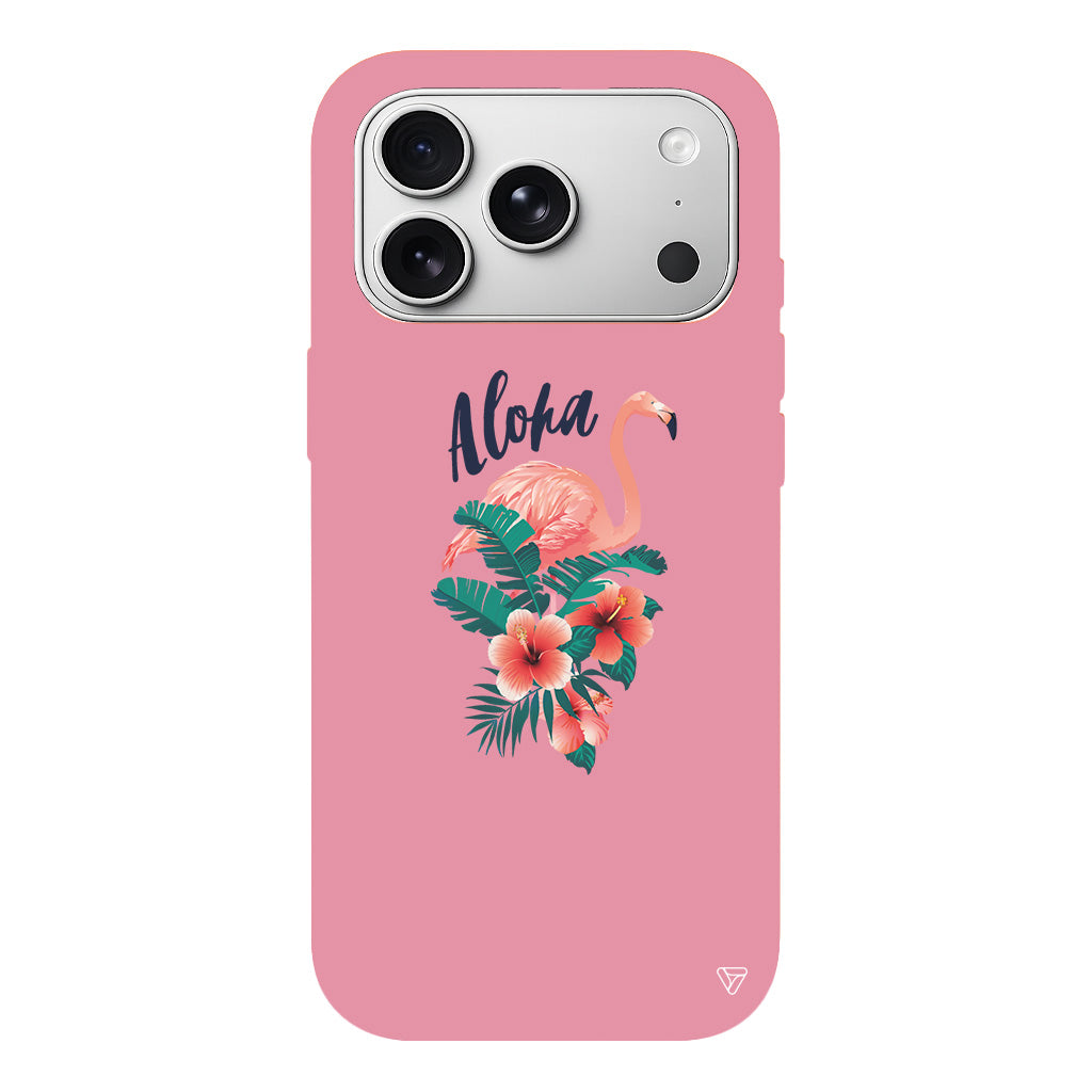 Aloha Flamingo Lansman Model İçi Kadife Silikon Telefon Kılıfı