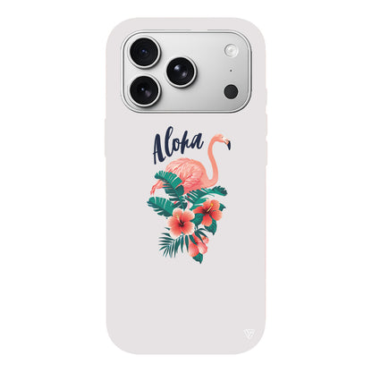 Aloha Flamingo Lansman Model İçi Kadife Silikon Telefon Kılıfı