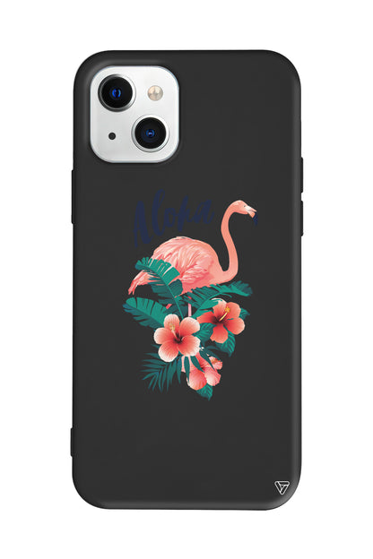 Aloha Flamingo Lansman Model İçi Kadife Silikon Telefon Kılıfı – Plus Serisine Özel