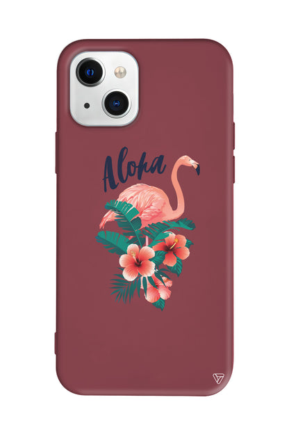 Aloha Flamingo Lansman Model İçi Kadife Silikon Telefon Kılıfı