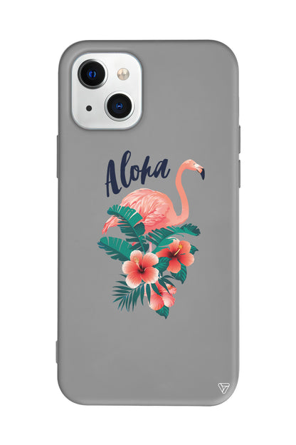Aloha Flamingo Lansman Model İçi Kadife Silikon Telefon Kılıfı – Plus Serisine Özel