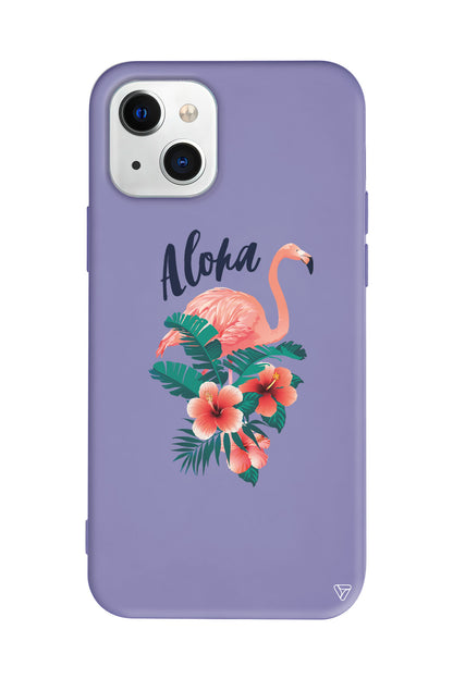 Aloha Flamingo Lansman Model İçi Kadife Silikon Telefon Kılıfı