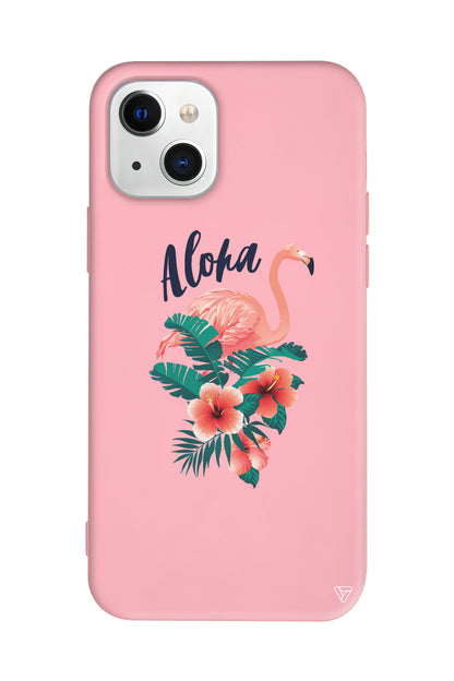 Aloha Flamingo Lansman Model İçi Kadife Silikon Telefon Kılıfı – Plus Serisine Özel