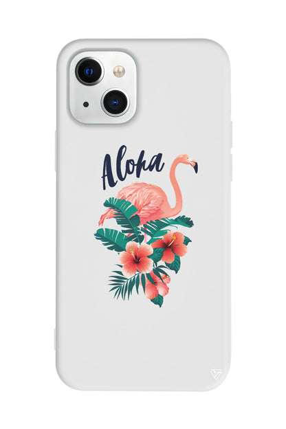 Aloha Flamingo Lansman Model İçi Kadife Silikon Telefon Kılıfı