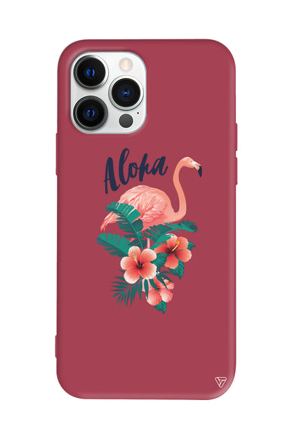 Aloha Flamingo Lansman Model İçi Kadife Silikon Telefon Kılıfı