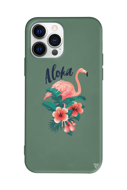 Aloha Flamingo Lansman Model İçi Kadife Silikon Telefon Kılıfı