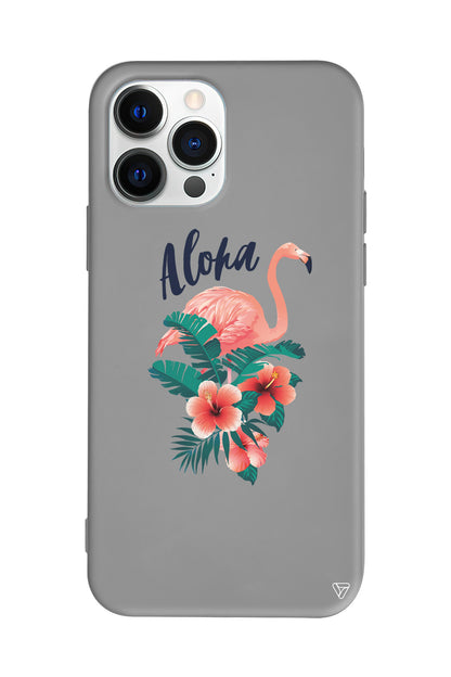Aloha Flamingo Lansman Model İçi Kadife Silikon Telefon Kılıfı