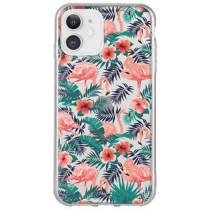 Leaf Flamingo Lansman Model İçi Kadife Silikon Telefon Kılıfı