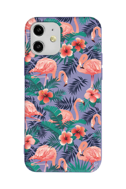 Leaf Flamingo Lansman Model İçi Kadife Silikon Telefon Kılıfı