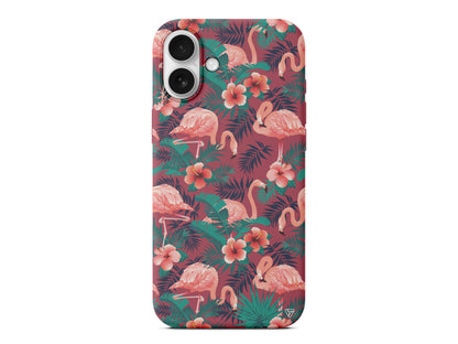 Leaf Flamingo Lansman Model İçi Kadife Silikon Telefon Kılıfı – Plus Serisine Özel