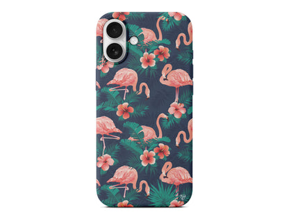 Leaf Flamingo Lansman Model İçi Kadife Silikon Telefon Kılıfı