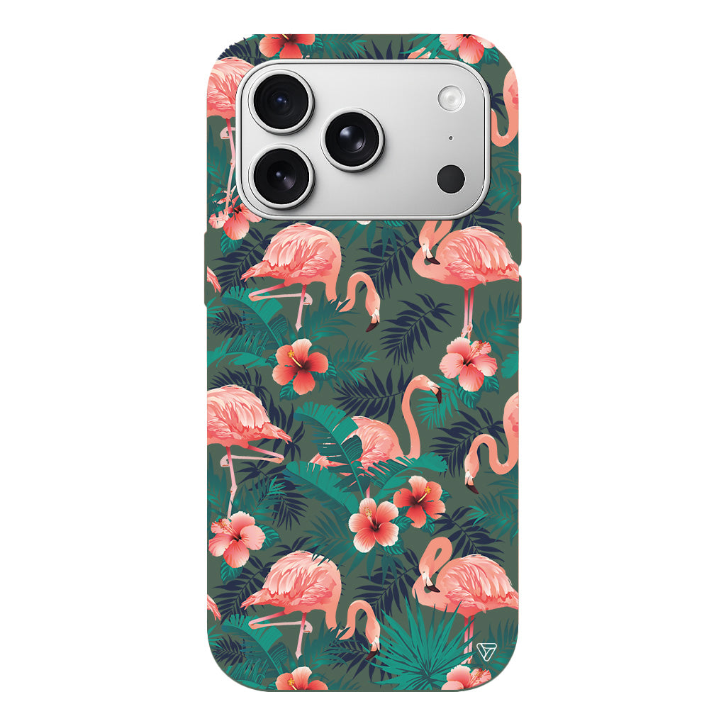 Leaf Flamingo Lansman Model İçi Kadife Silikon Telefon Kılıfı
