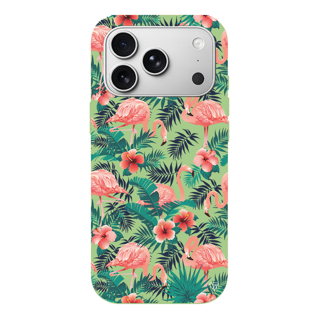 Leaf Flamingo Lansman Model İçi Kadife Silikon Telefon Kılıfı