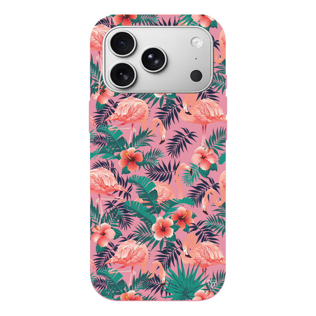 Leaf Flamingo Lansman Model İçi Kadife Silikon Telefon Kılıfı