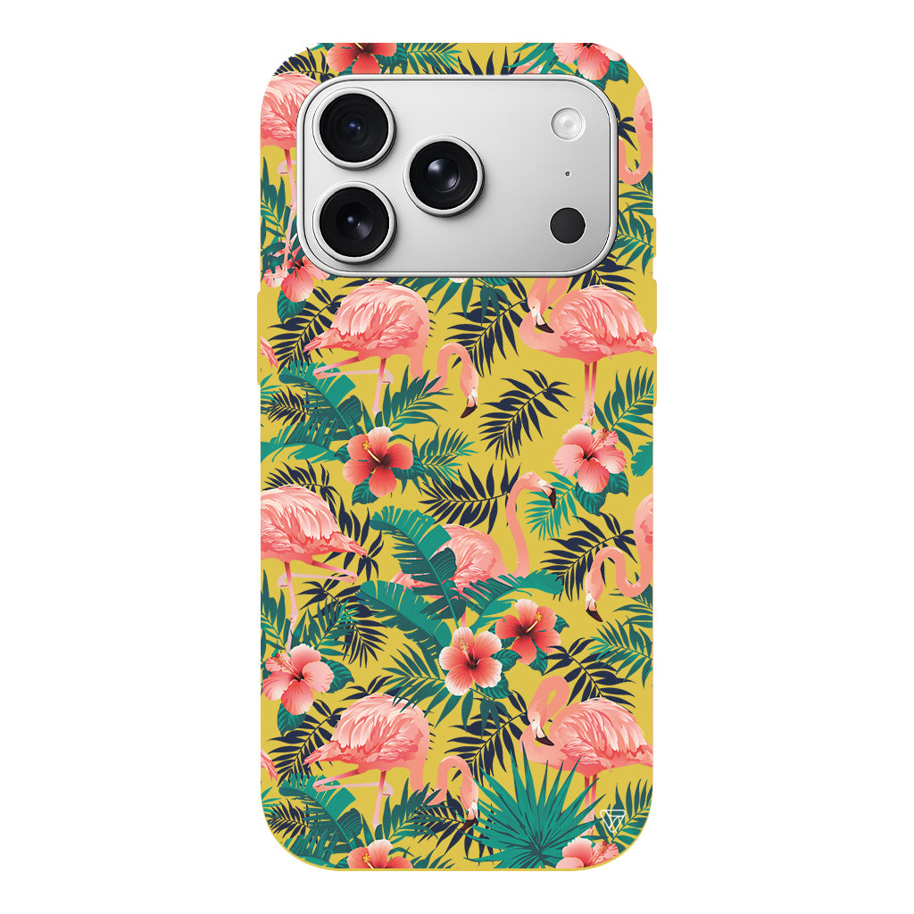 Leaf Flamingo Lansman Model İçi Kadife Silikon Telefon Kılıfı